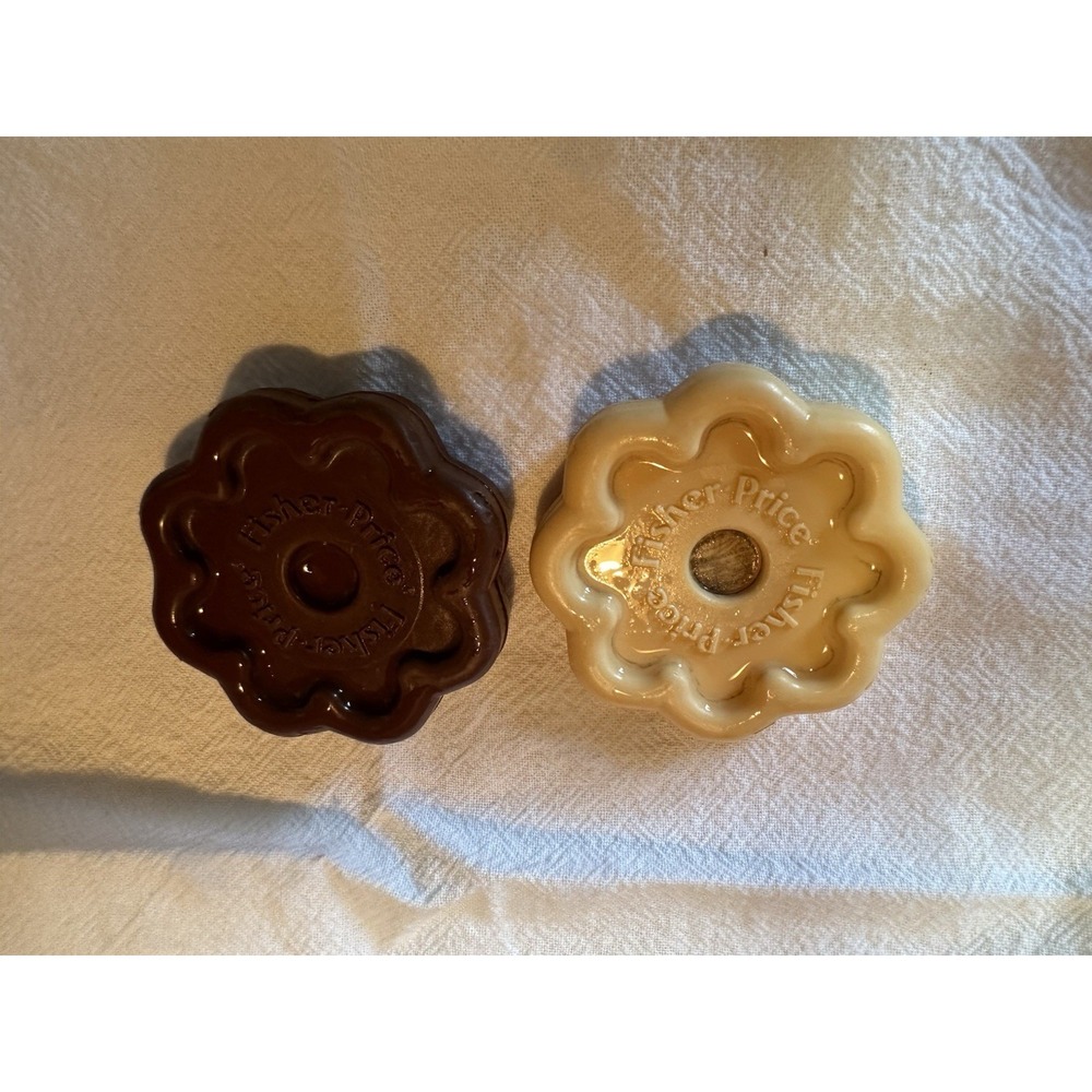 Pair‎ of Vintage Fisher Price Fun with Food Pretend Play Cookies Choco Vanilla